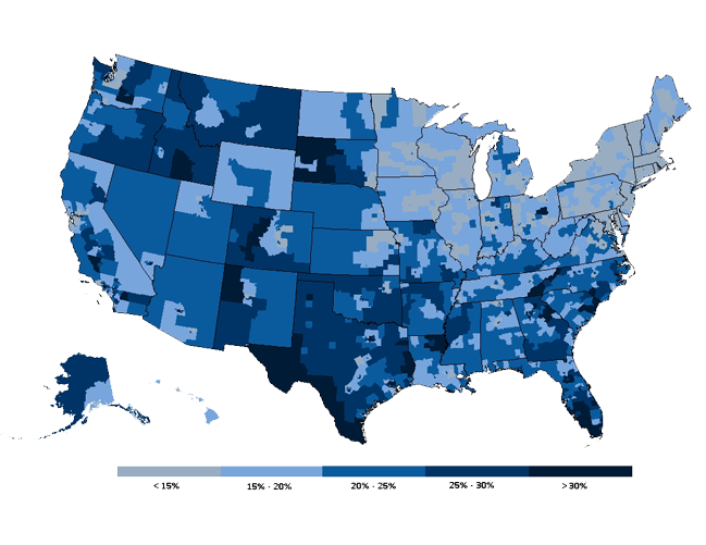 Map of the U.S. Shaded to Indicate Coverage Expansion