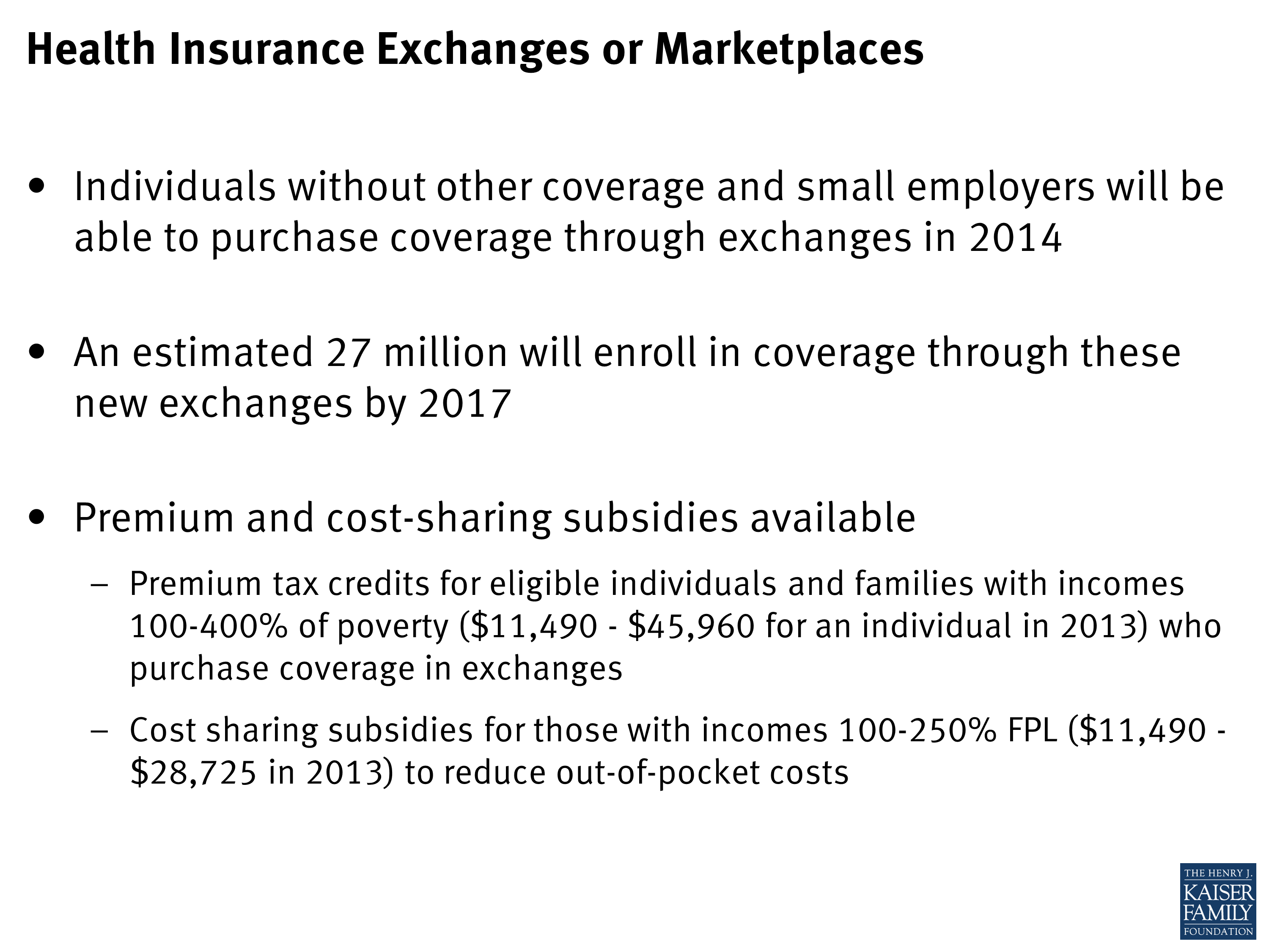 Health Insurance Exchanges or Marketplaces KFF