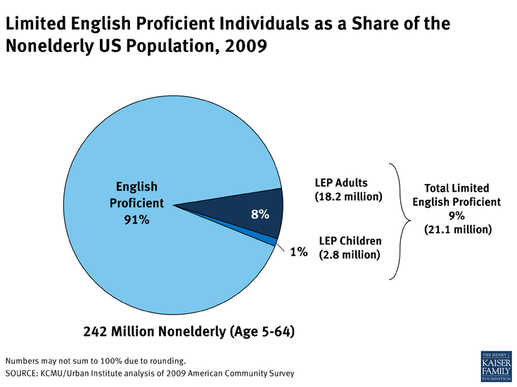 Limited English Proficient Individuals as a Share of the Nonelderly US Population, 2009