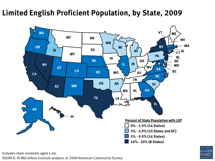Limited English Proficient Population, by State, 2009
