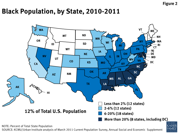 Figure 2: Black Population, by State, 2010-2011
