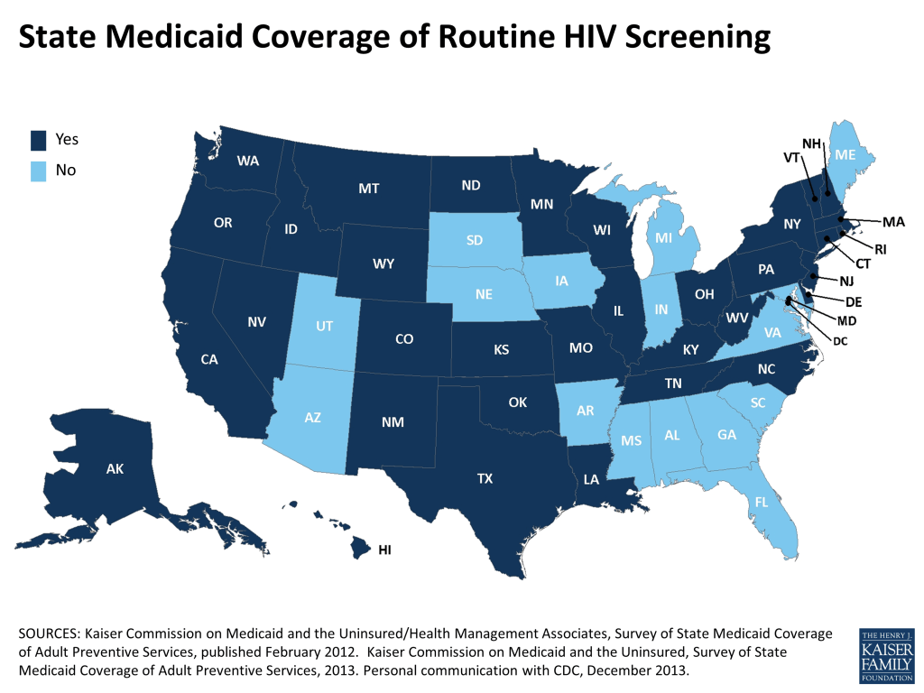 State Medicaid Coverage of Routine HIV Screening