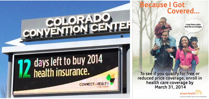 Figure 3: Messaging on Enrollment Deadline and the Benefits of Gaining Coverage.