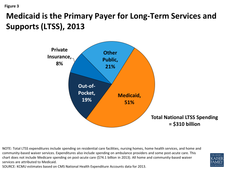 Figure 3: Medicaid is the Primary Payer for Long-Term Services and Supports (LTSS), 2013