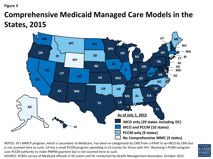 Figure 3: Comprehensive Medicaid Managed Care Models in the States, 2015