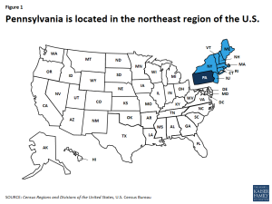 Figure 1: Pennsylvania is located in the northeast region of the U.S.