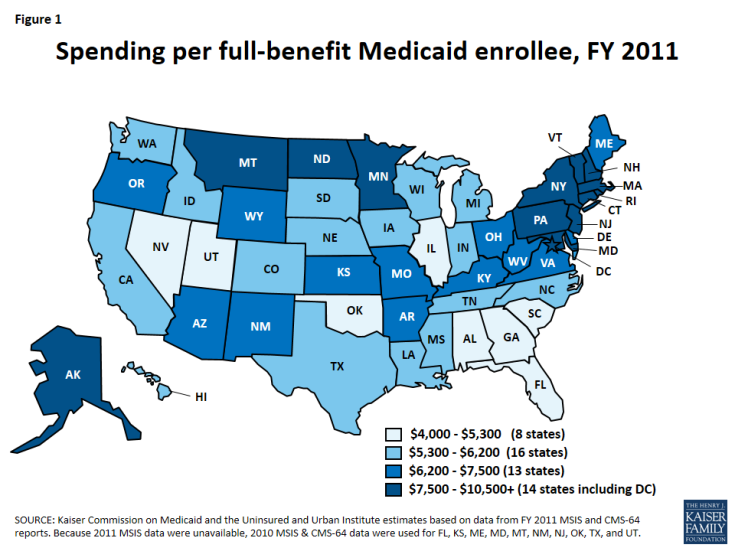 Figure 1: Spending per full-benefit Medicaid enrollee, FY 2011