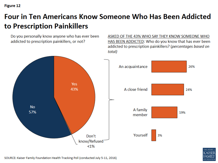 Figure 12: Four in Ten Americans Know Someone Who Has Been Addicted to Prescription Painkillers