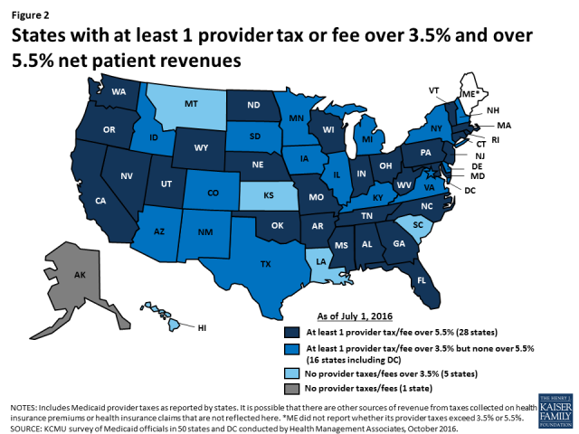 States And Medicaid Provider Taxes Or Fees Kff