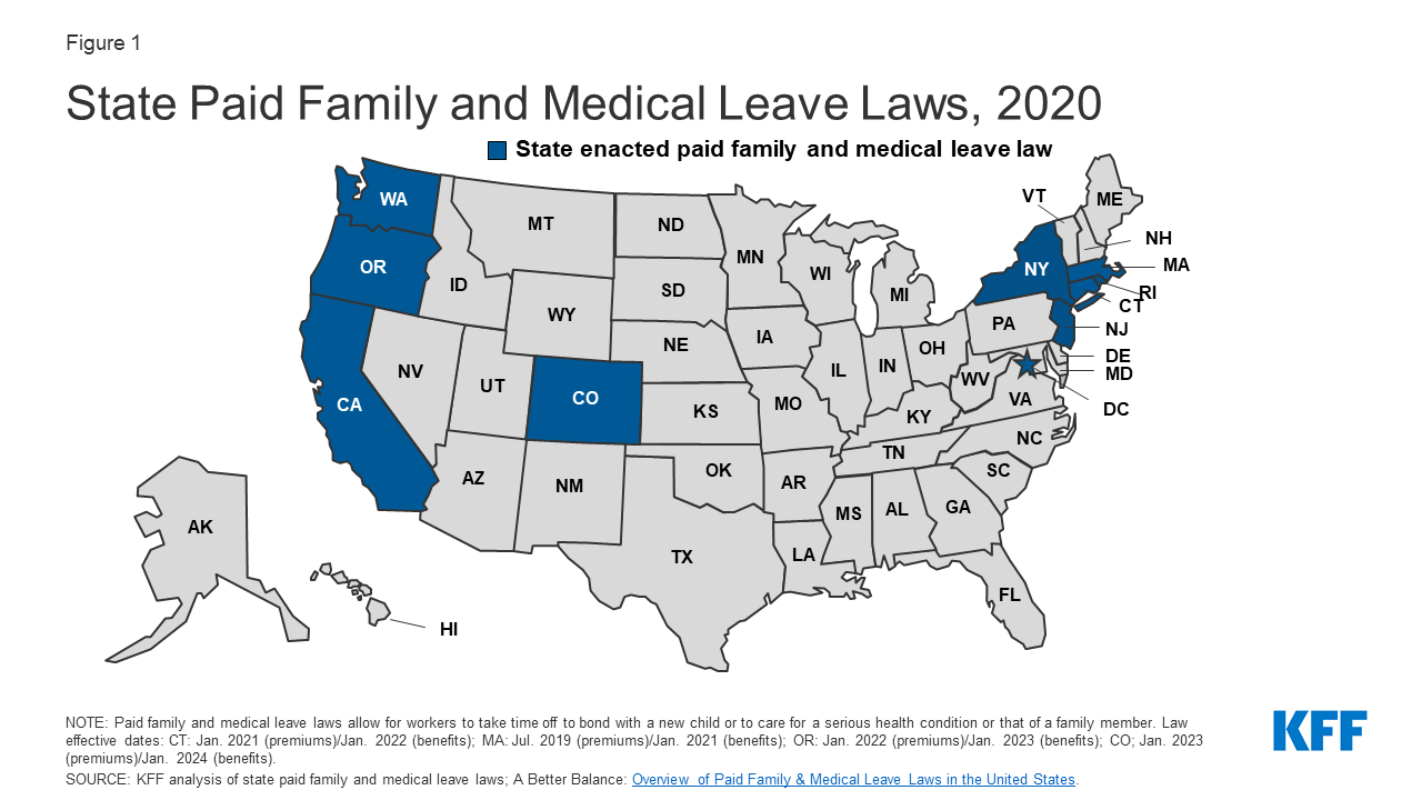 This map shows which states already have paid leave RALI