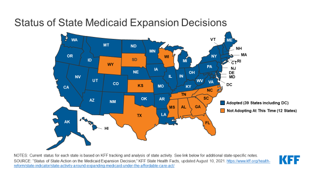 Status Of State Medicaid Expansion Decisions Interactive Map Kff