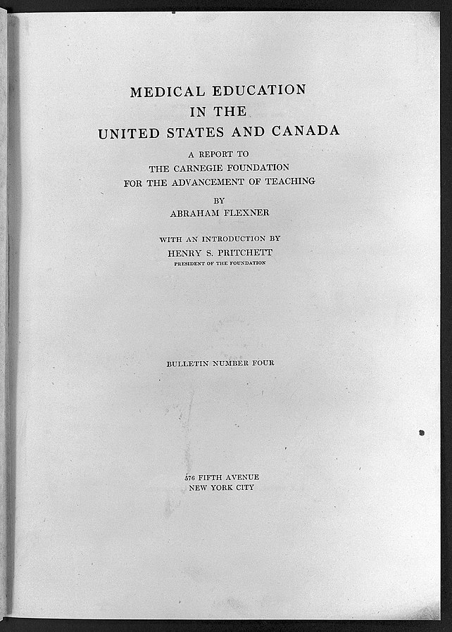 Image shows the cover page of the Flexner Report