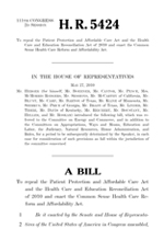 Text: Republicans' Health Reform Repeal Legislation And Original Overhaul Proposal
