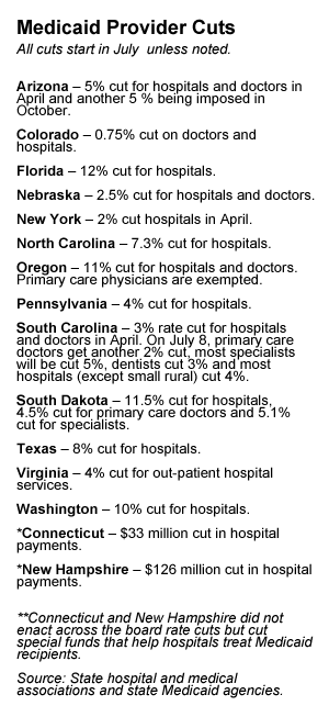 A Dozen States Slice Medicaid Payments To Doctors, Hospitals