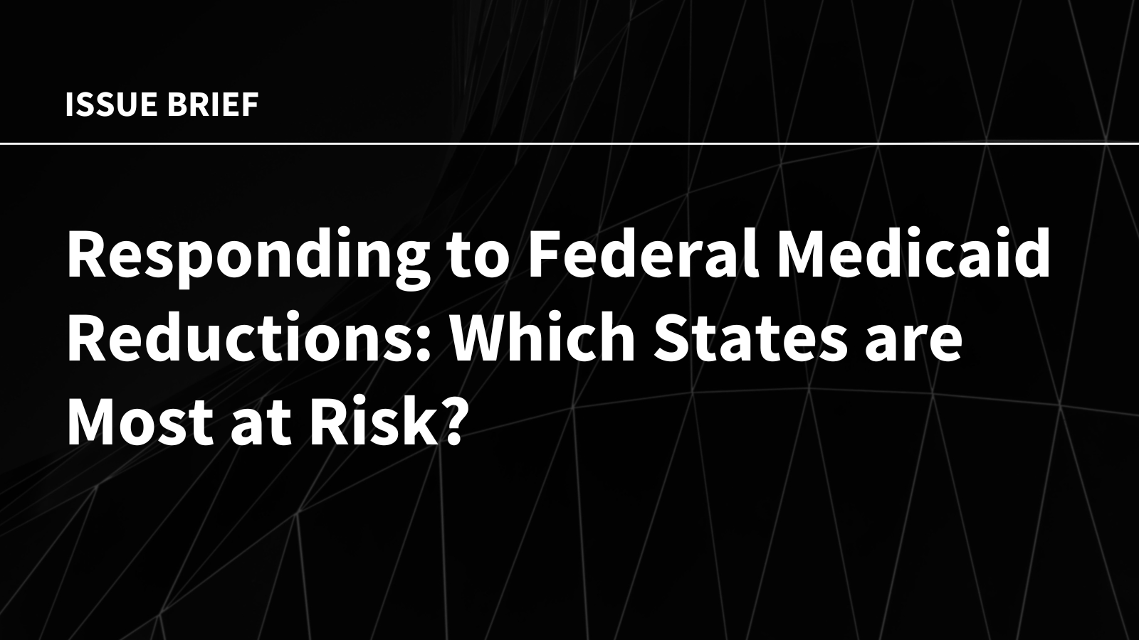 State Reduce Risk Responding to Federal Medicaid Reductions: Which States Are Most at ...