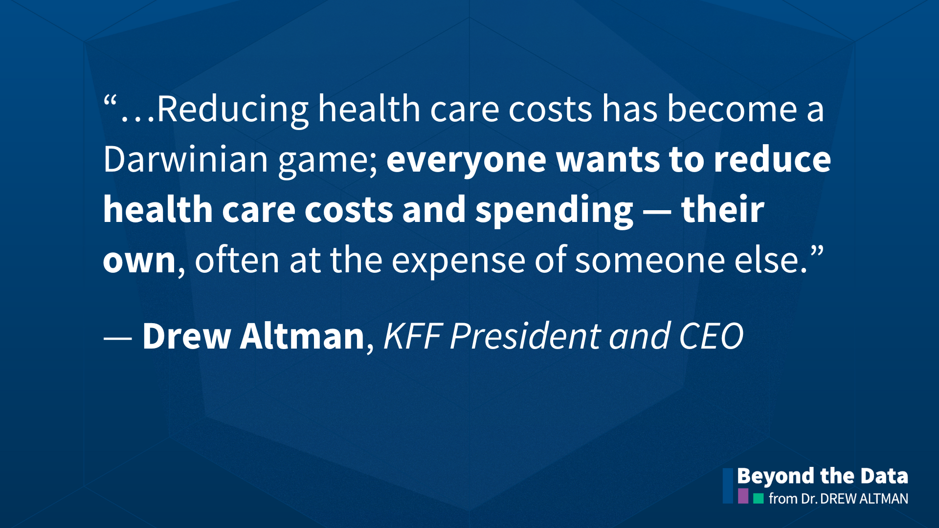 Our Darwinian Approach to Health Care Costs