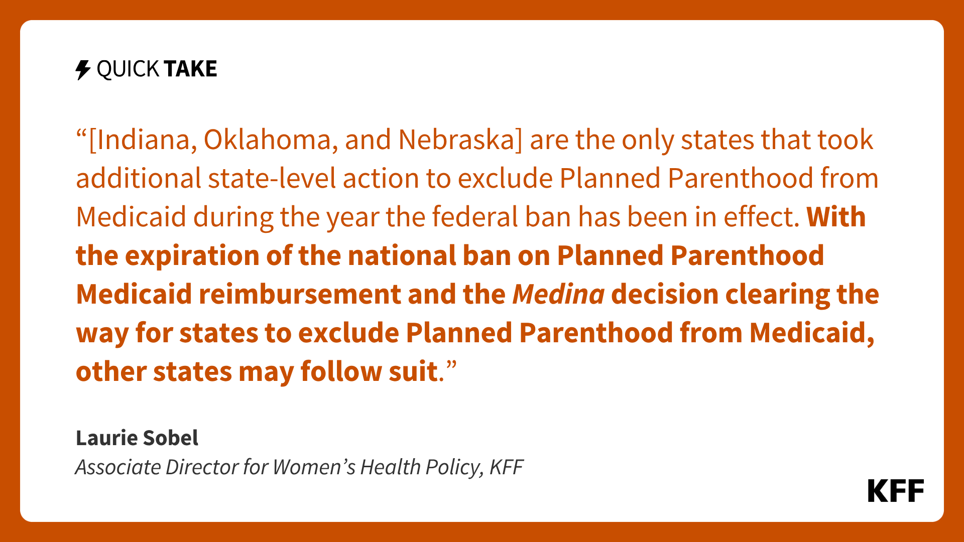 The Sunsetting of the Federal Planned Parenthood Medicaid Ban Shifts Decisions to States