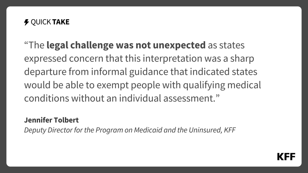 States Sue CMS Over Medicaid Work Requirements Rule, Citing Departure from Earlier Guidance on Medical Frailty