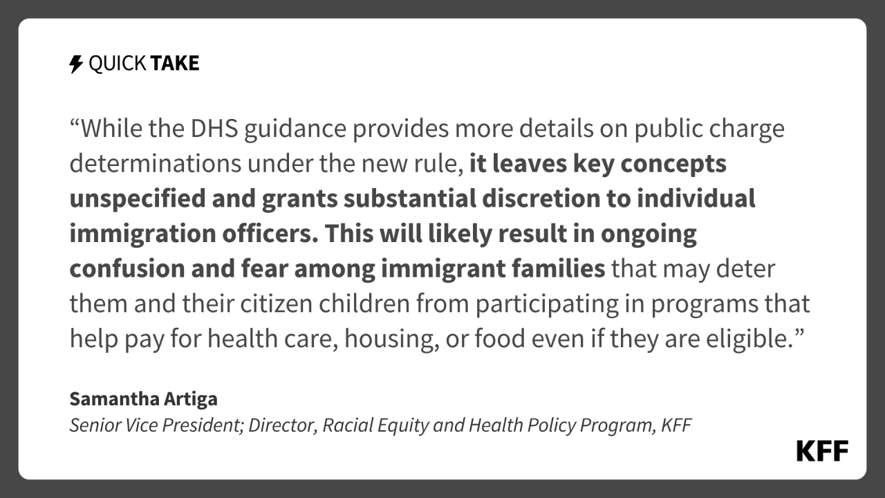 New Guidance on Public Charge Determinations Does Not Specify Key Concepts, Likely Resulting in Immigrant Families Facing Ongoing Confusion and Fear